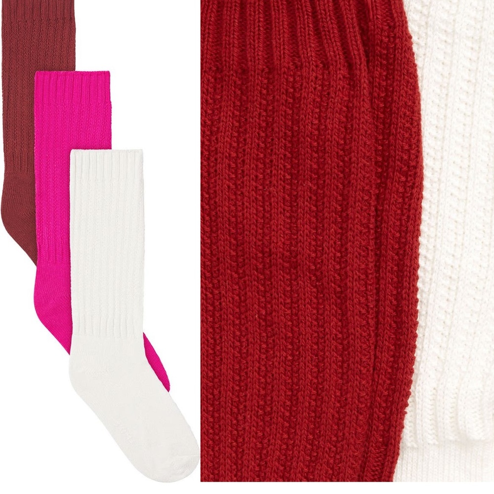 COPY - SKIMS 3 Pack Cotton Blend Slouch Socks